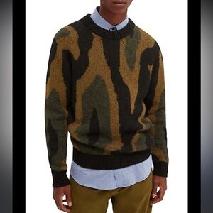 Scotch & Soda Men's Camo Jacquard Sweater
